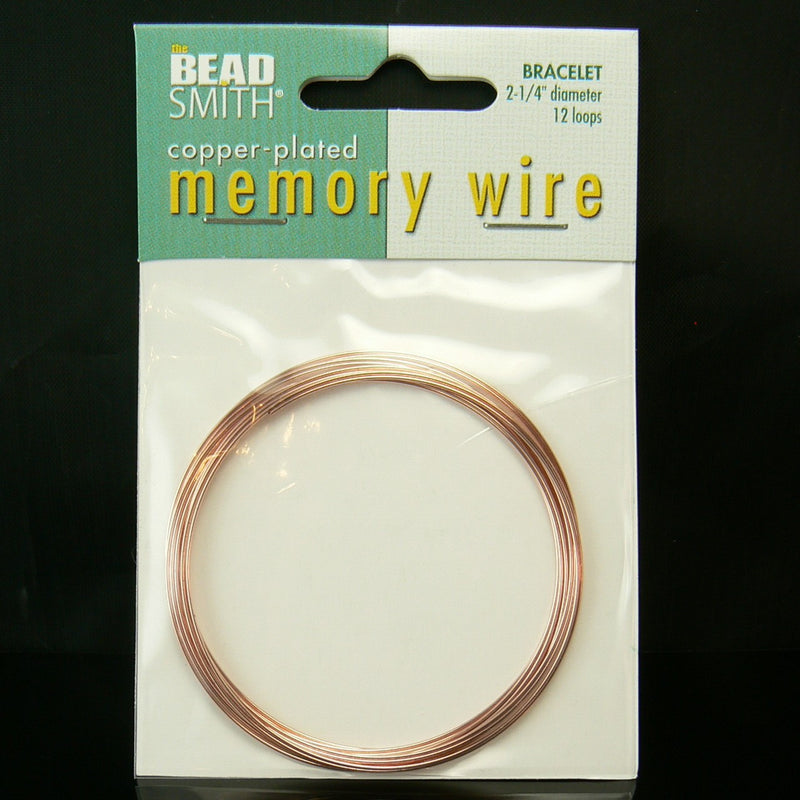 2.25" copper plated stainless steel, bracelet memory wire, 12 loops