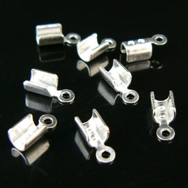 2mm nickel plated fold over crimp cord ends, 36 pcs