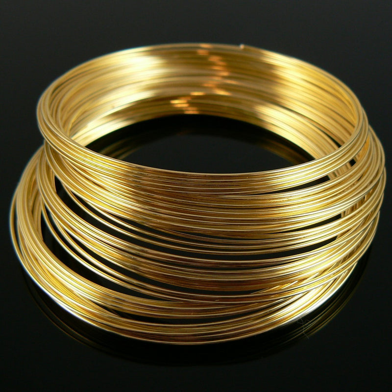 2.25" diameter gold plated stainless steel bracelet memory wire, 1oz., ~70 loops