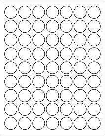 1" matte white circle labels with permanent adhesive, 10 sheets (630 labels)