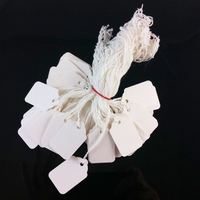 Size 4 white scallop top string tags/ merchandise price tags, 100 pcs – My  Supplies Source