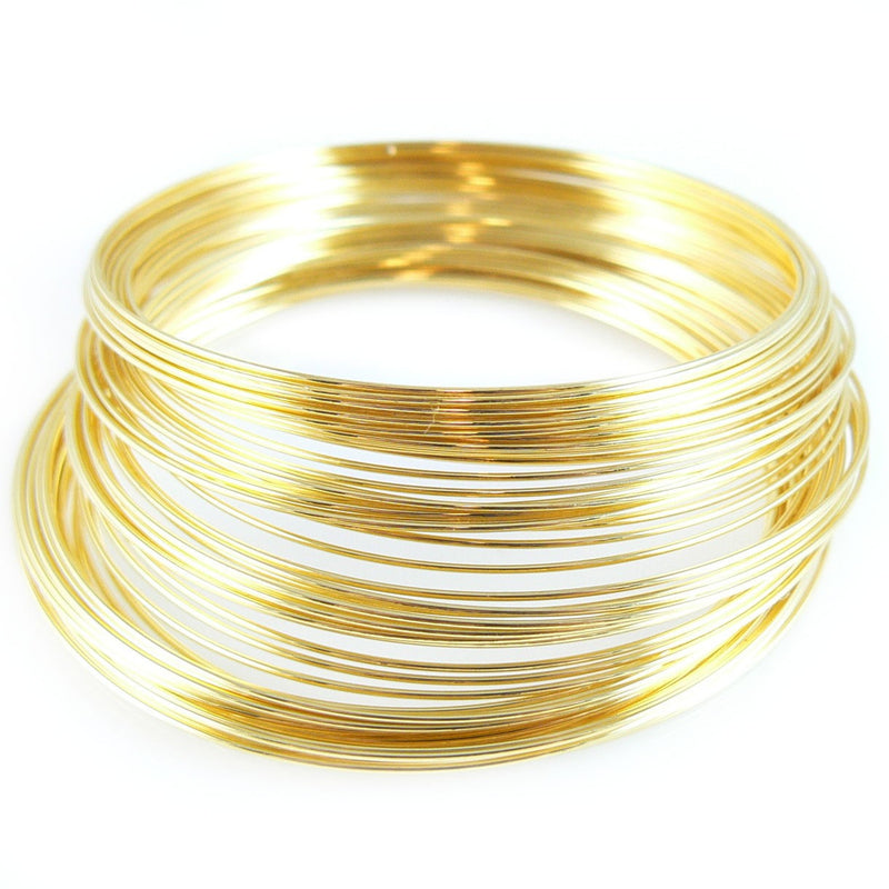 2.25" gold plated stainless steel bracelet memory wire, 12 loops