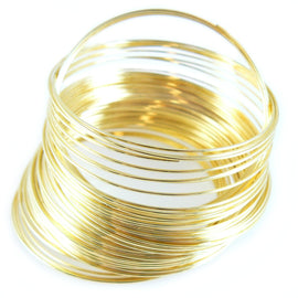 1.75" diameter gold plated stainless steel bracelet memory wire, 12 loops