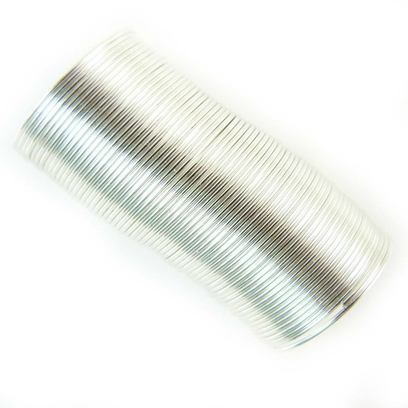 0.75" Bead Smith silver plated stainless steel RING memory wire, 48 loops