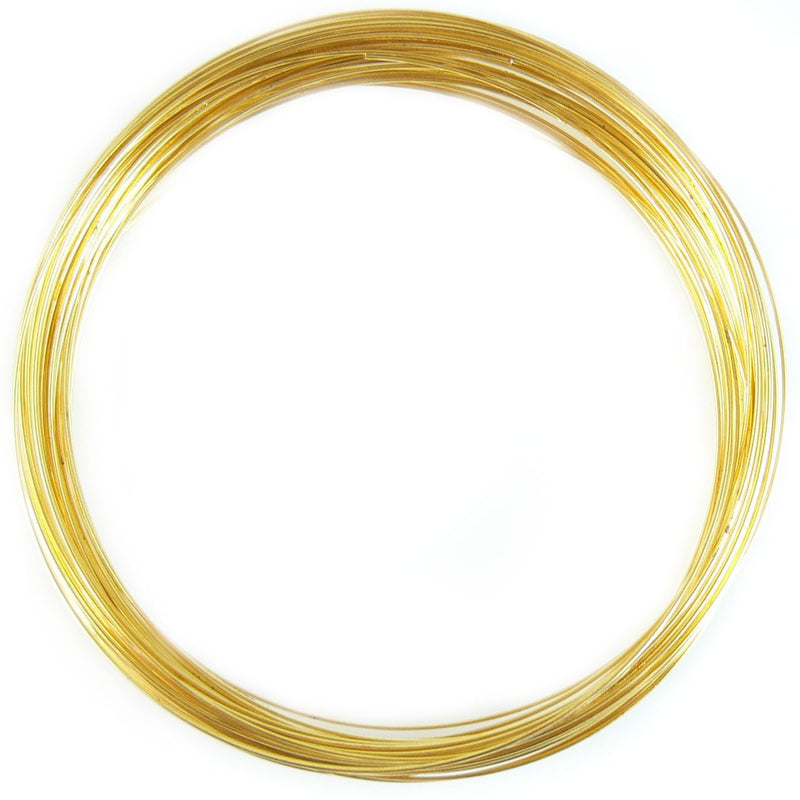 3.6" diameter gold plated stainless steel necklace memory wire, 12 loops
