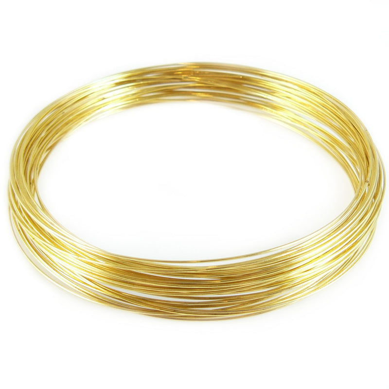 3.6" diameter gold plated stainless steel necklace memory wire, 12 loops
