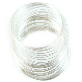 2.25" diameter silver plated stainless steel bracelet memory wire, 1oz ~70 loops