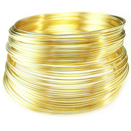 2" gold plated stainless steel  bracelet memory wire, 12 loops