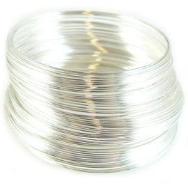 2" diameter silver plated stainless steel, bracelet memory wire, 12 loops