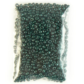 Size 8/0 metallic finish opaque green seed beads, 100gm, ~5,000 beads