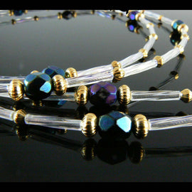 12mm AB crystal clear twisted bugle beads, Miyuki 250, 25gm, ~420 beads