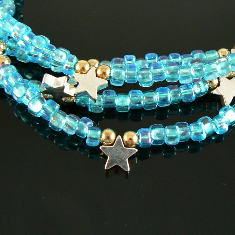 4mm light blue color line teal triangle glass beads Miyuki 1822 20gm ~250 beads