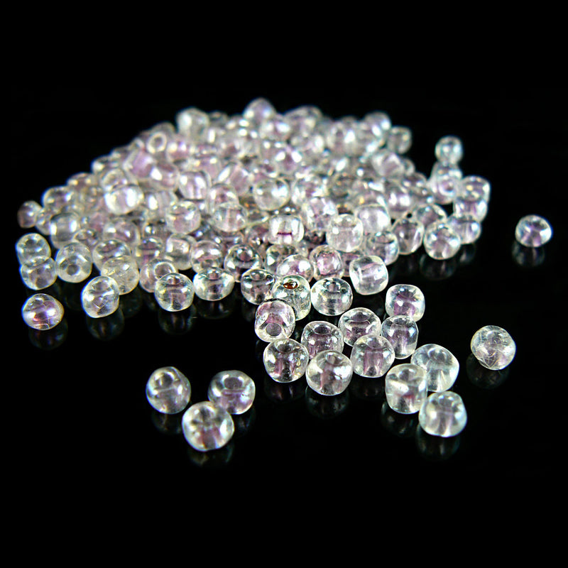 Size 6/0 clear color lined light pink seed beads, 100gm, ~1375 beads