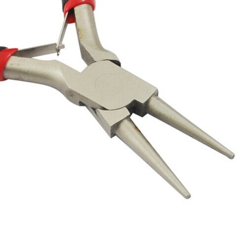 Round nose pliers with comfort handle, 5" long, rustless carbon steel, Beadthoven brand. Make loops & coils with ease!