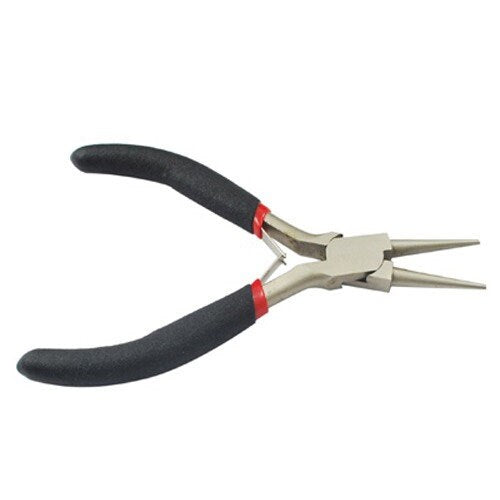 Round nose pliers with comfort handle, 5" long, rustless carbon steel, Beadthoven brand. Make loops & coils with ease!