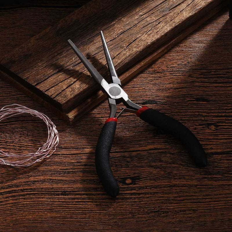 Needle nose pliers with comfort handle, 6" long, rustless carbon steel. Reach tight spaces with ease!