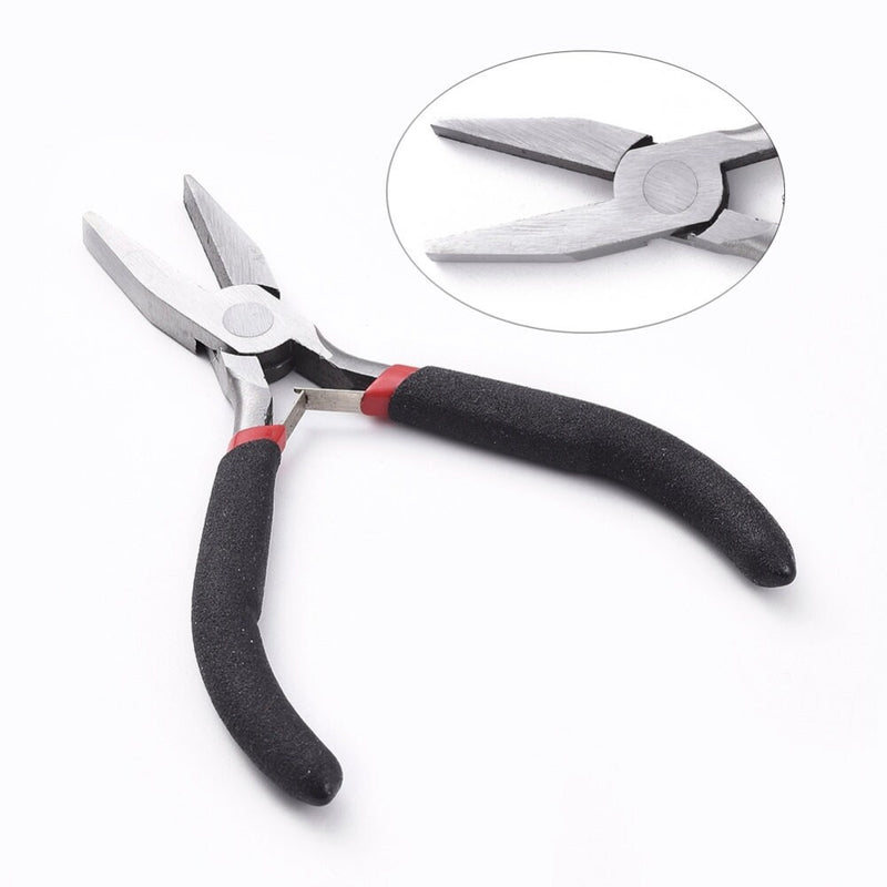 Flat nose pliers with comfort handle, 5" long, rustless carbon steel, Beadthoven brand