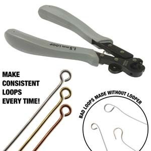 1-step looper by The Bead Smith. Makes a 1.5mm loop in 24- 18 gauge wire. Make your own eye pins and more!