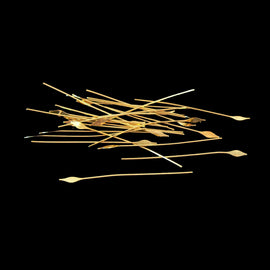 2", 22 gauge, spear end, gold plated, paddle head pins, 50pcs. For earrings, pendants, drops, dangles. Different | elegant | bridal