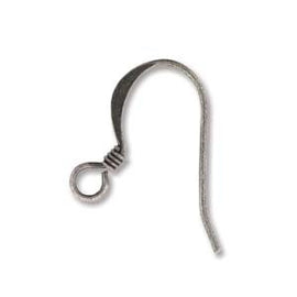18mm stylized, antiqued silver plated bsae metal fish hook ear wires, 144ct. (72 pair). BULK | WHOLESALE