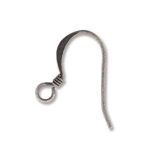 18mm stylized, antiqued silver plated bsae metal fish hook ear wires, 144ct. (72 pair). BULK | WHOLESALE