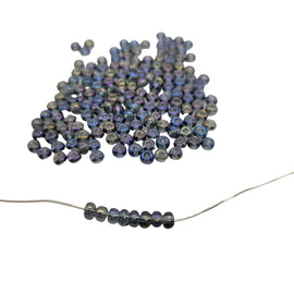 Size 6/0 AB black diamond  Preciosa Ornela Czech glass seed beads, 20gm, ~340 beads