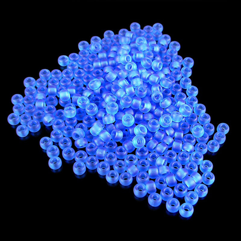 Size 8/0 frost matte sapphire blue glass seed beads, Miyuki 9150F