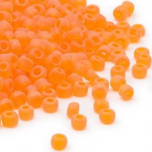 Size 6/0 matte orange Dyna-Mites glass seed beads, 100gm, ~1700 beads. Halloween | Fall | school colors | Autumn | Thanksgiving