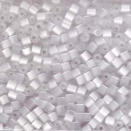 Size 6/0 silky eggshell white Matsuno hex cut glass seed beads, 20gm, ~340 beads
