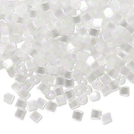 Size 6/0 silky eggshell white Matsuno hex cut glass seed beads,100gm,~1700 beads