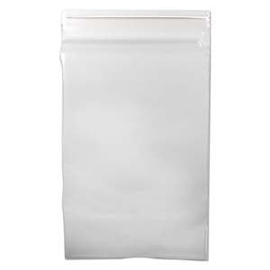 5 x 8 zip top reclosable plastic storage bags, 2 mil thick, 100