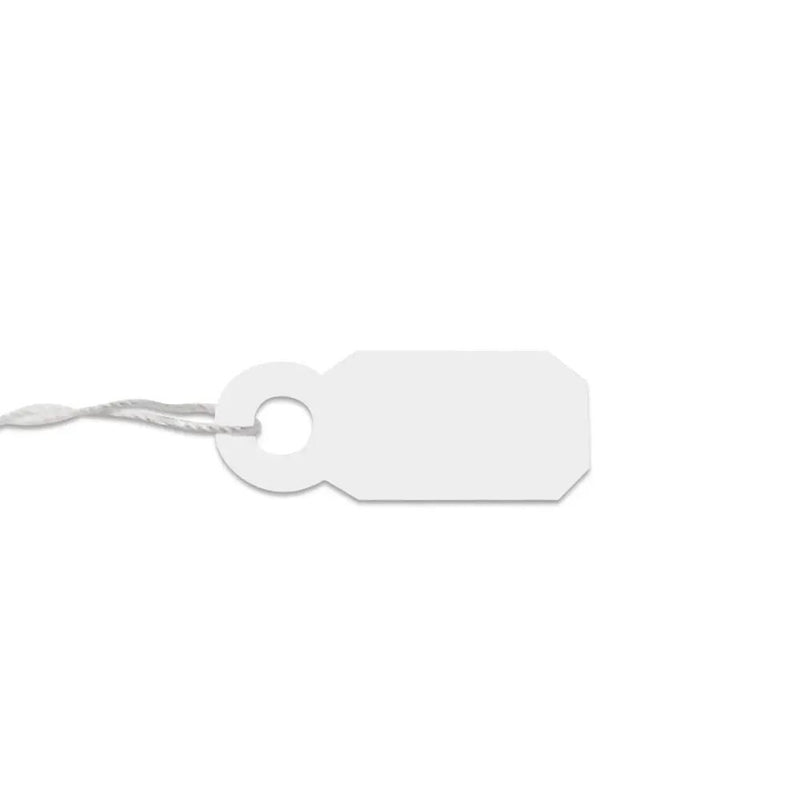 Medium white jewelry string tags/ merchandise price tags, 100 pieces
