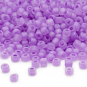 Size 6/0 Dyna-Mites matte lilac seed beads, 20 grams, approximately 340 beads