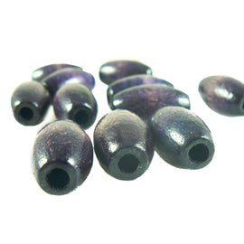 25mm x 15mm deep purple, oval wood beads