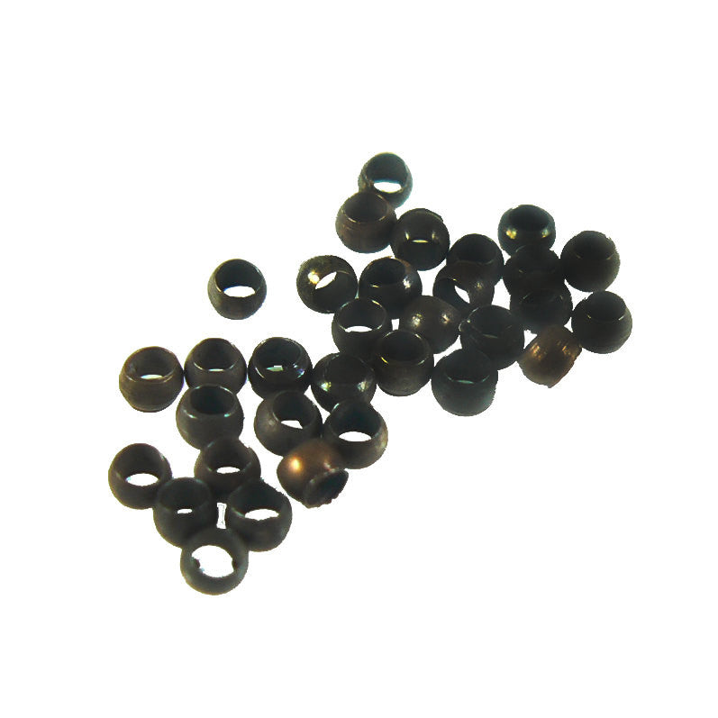 1.3mm inside diameter antiqued copper crimp beads, 100 pcs