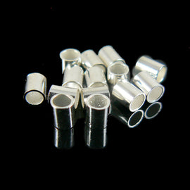 2mm inside diameter, size 4 silver plated crimp tubes, 2 grams (~ 42- 44 pcs)