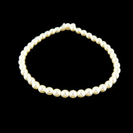 4mm luster ivory glass pearls, 7 inch strand