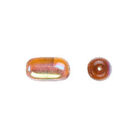 12mm AB topaz Czech glass capsule beads, 8" strand
