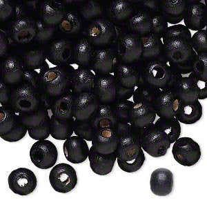 6mm x 5mm black wood round rondelle beads, 450- 500 pcs.